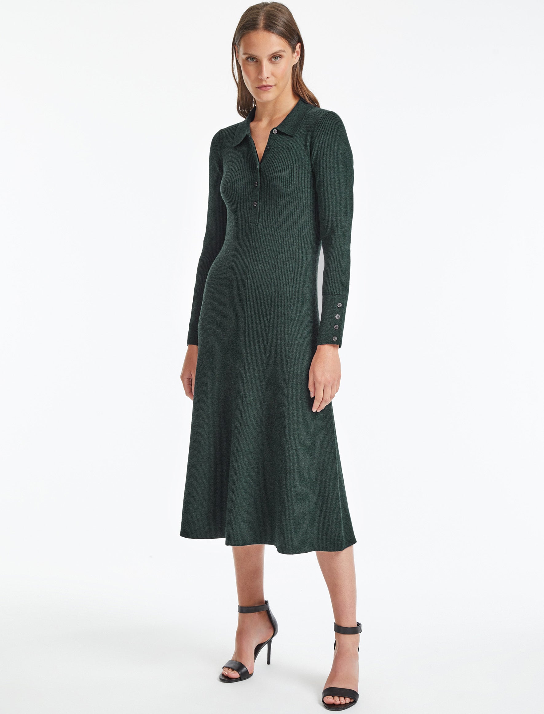 Cefinn Josie Wool Knit Dress - Dark Green