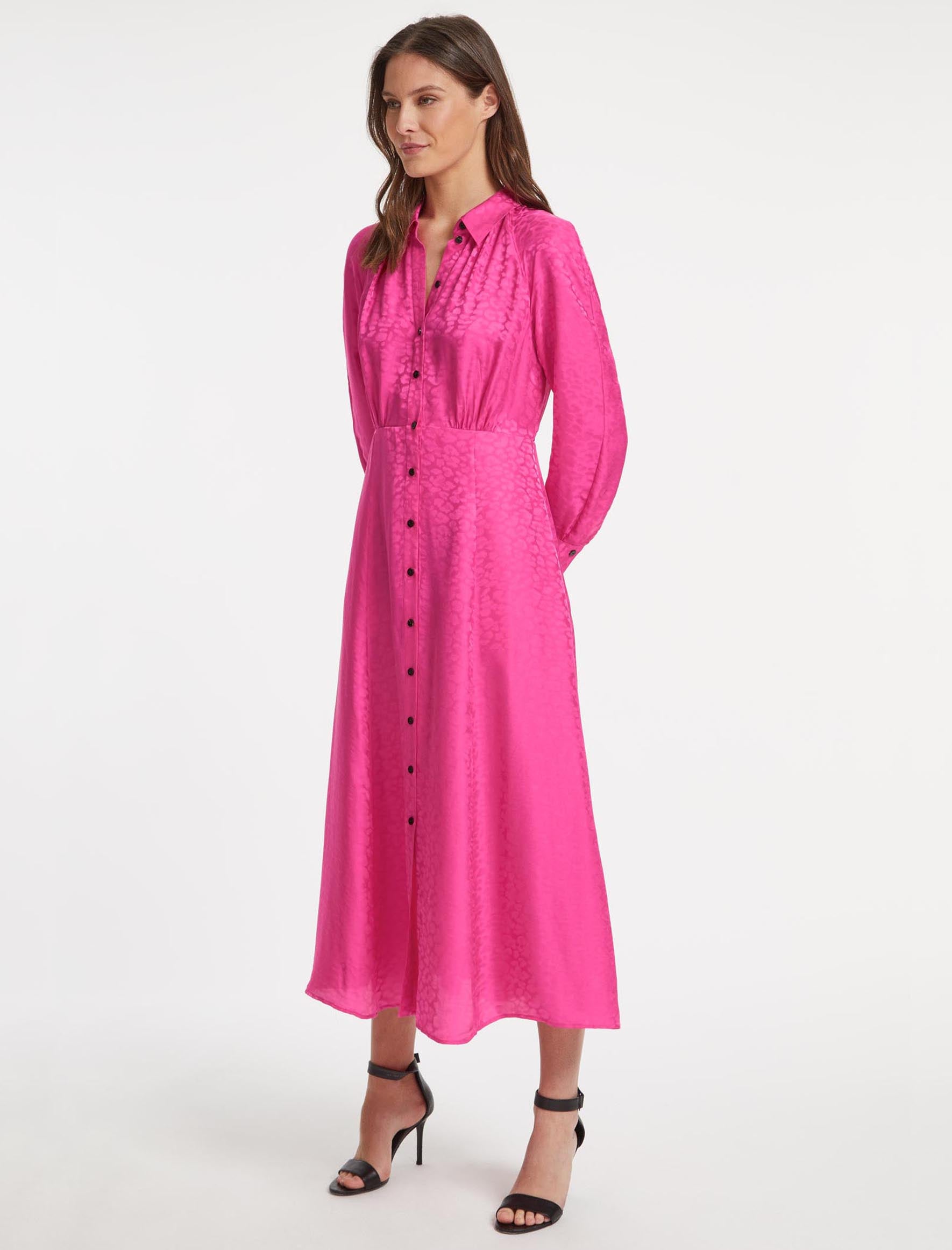 Cefinn Astrid Silk Blend Maxi Dress - Hot Pink