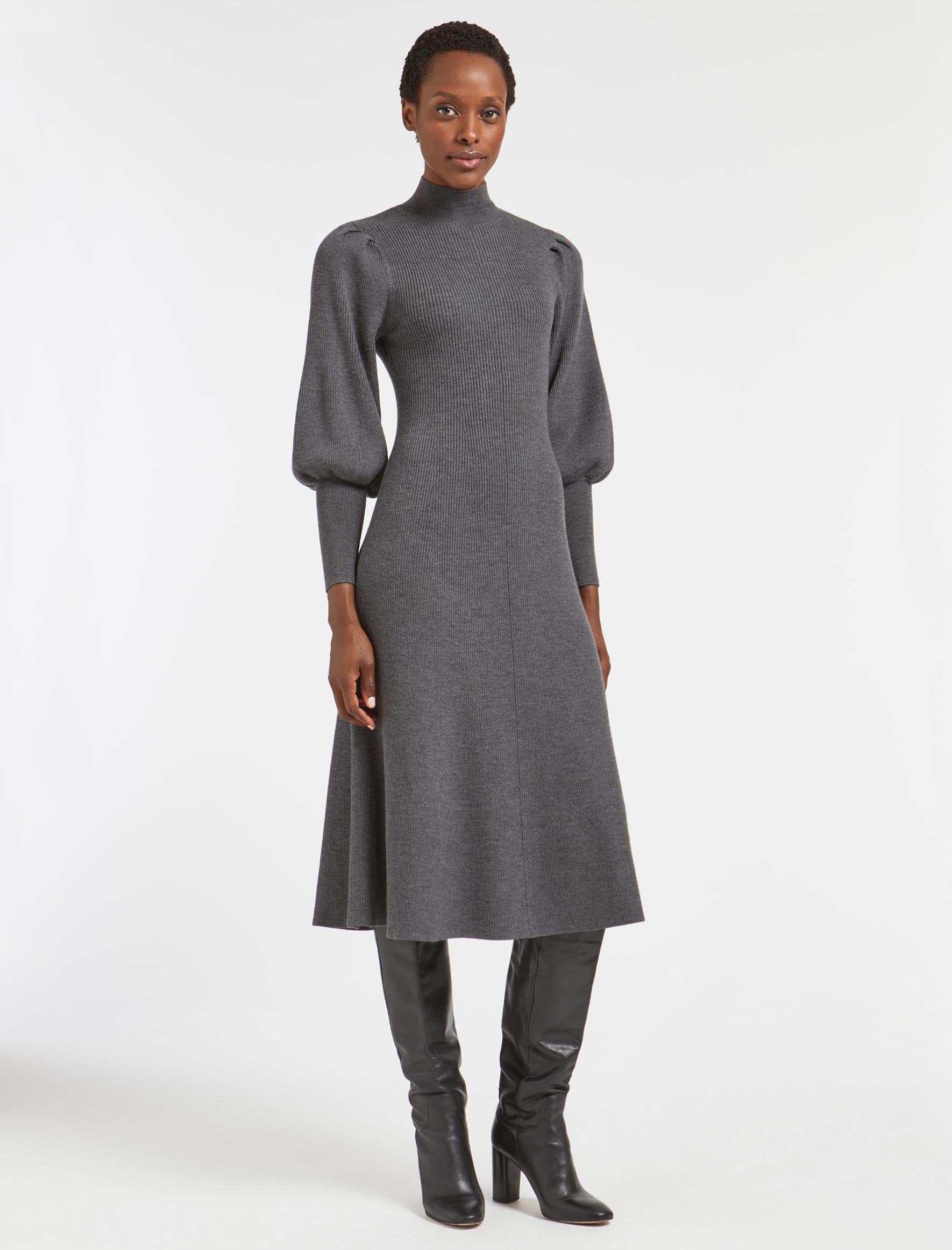 Cefinn Eva Wool Knit Maxi Dress - Dark Grey