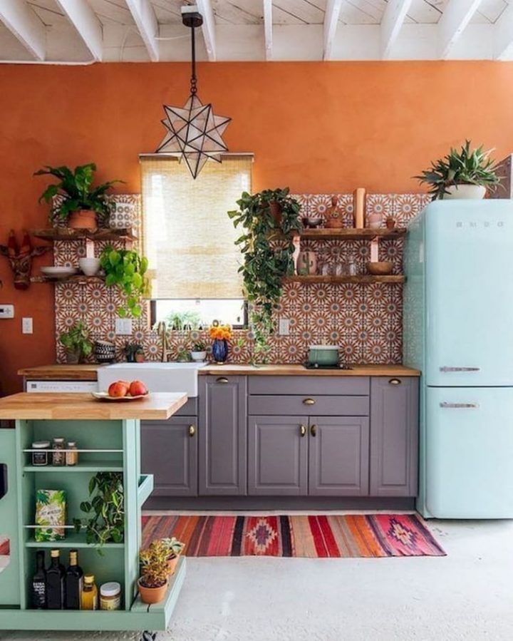 interior design vintage boho chic kitchen