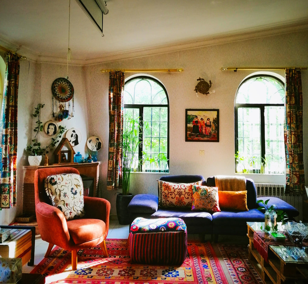 interior design living room handmade artisanal rug 