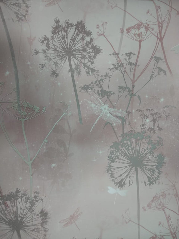 Catherine Lansfield Designer Canterbury Floral Light Grey Pink Wallpaper