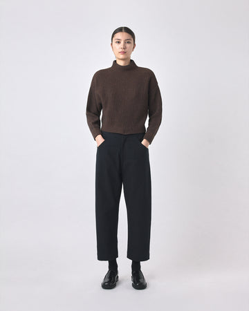 FLARED WOOL TROUSERS - BROWN - COS