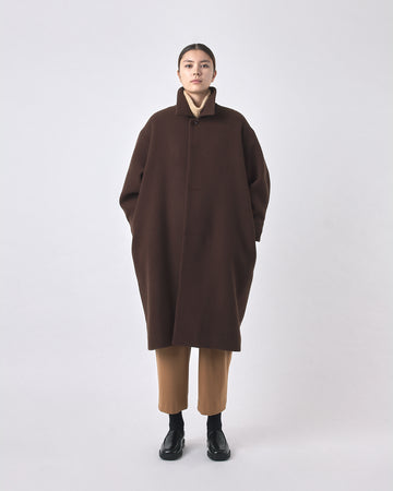 Balmacaan Wool Coat - FW22 - Deep Walnut – 7115 by Szeki