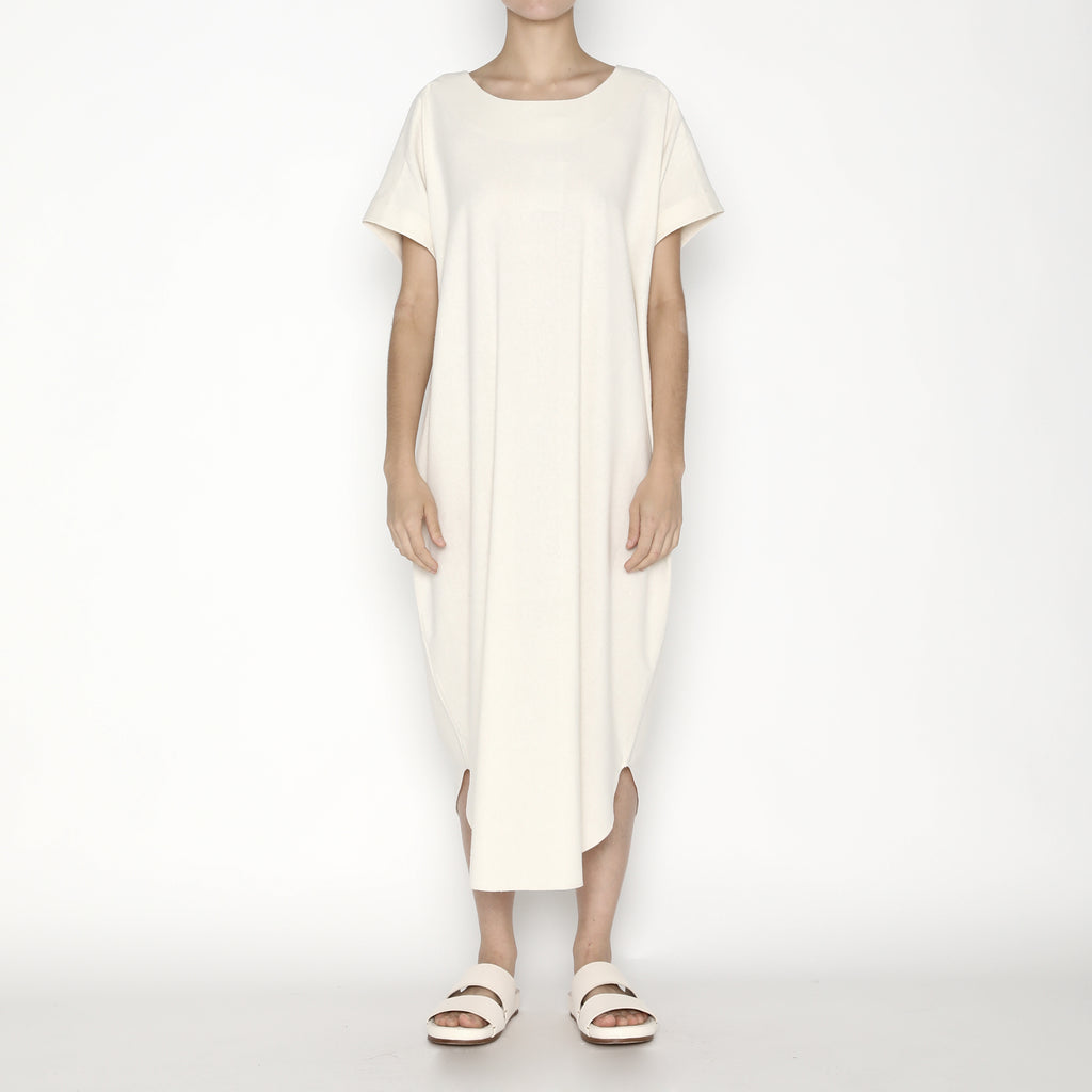 white silk t shirt dress