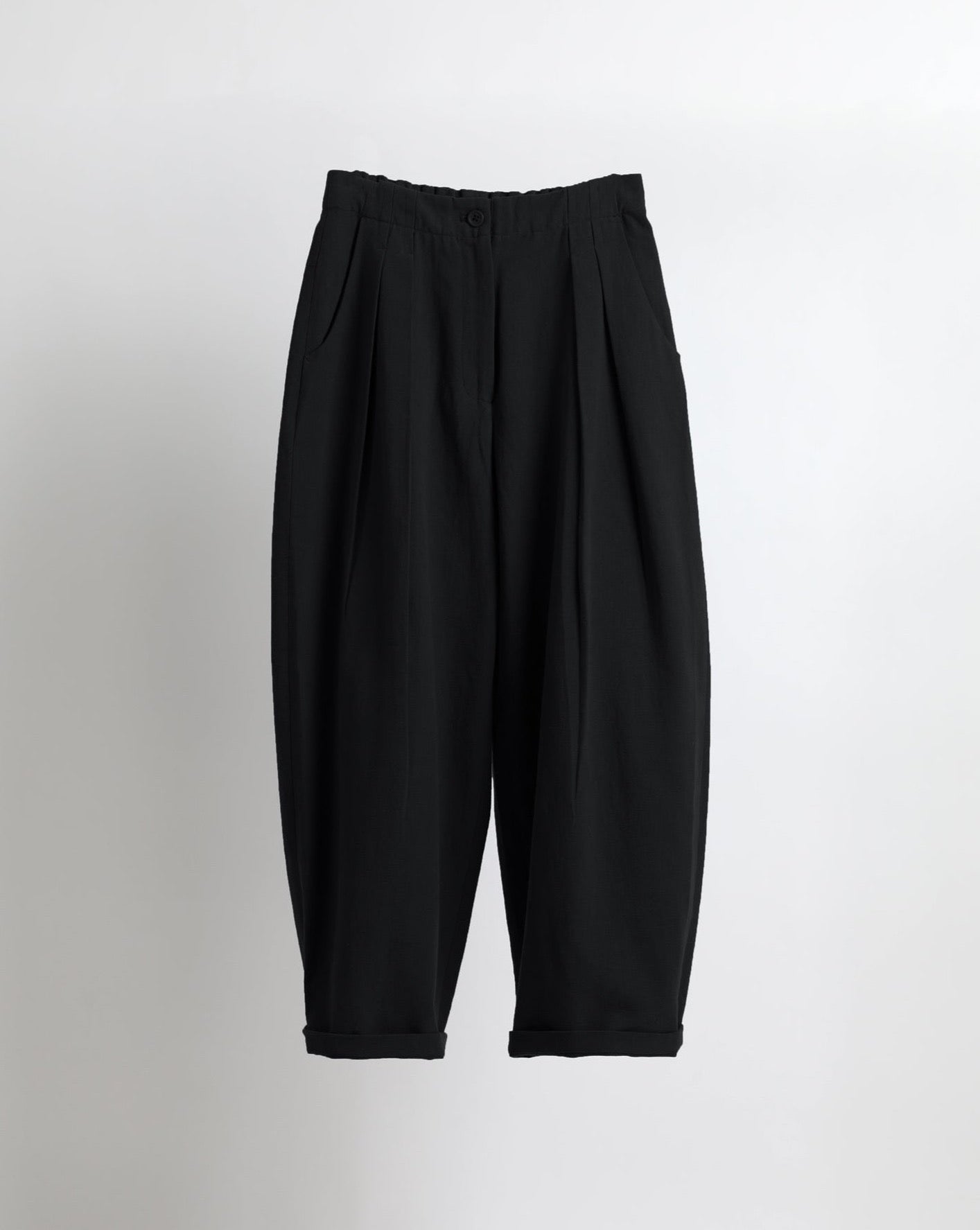 Unisex Pleated Trouser - Canvas Black