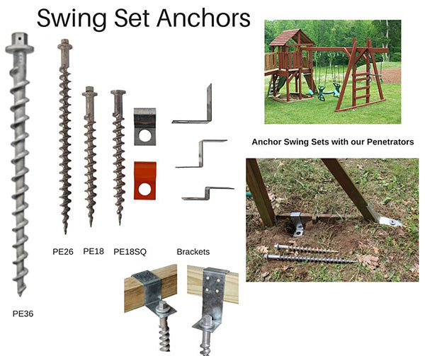 Swing Set Anchors - Secure into Ground without Concrete