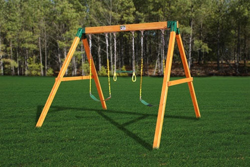 Free Standing Three Position Wooden Swing Set