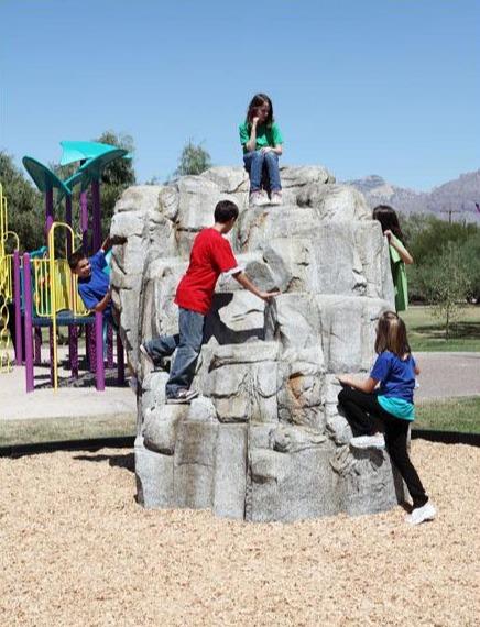 small playground climbing boulders in