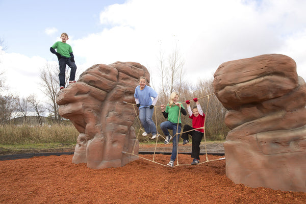 small playground climbing boulders in