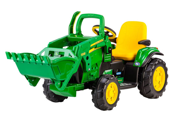 Peg Perego 12V John Deere Ground Force Tractor with Trailer Powered Ride-On - Green