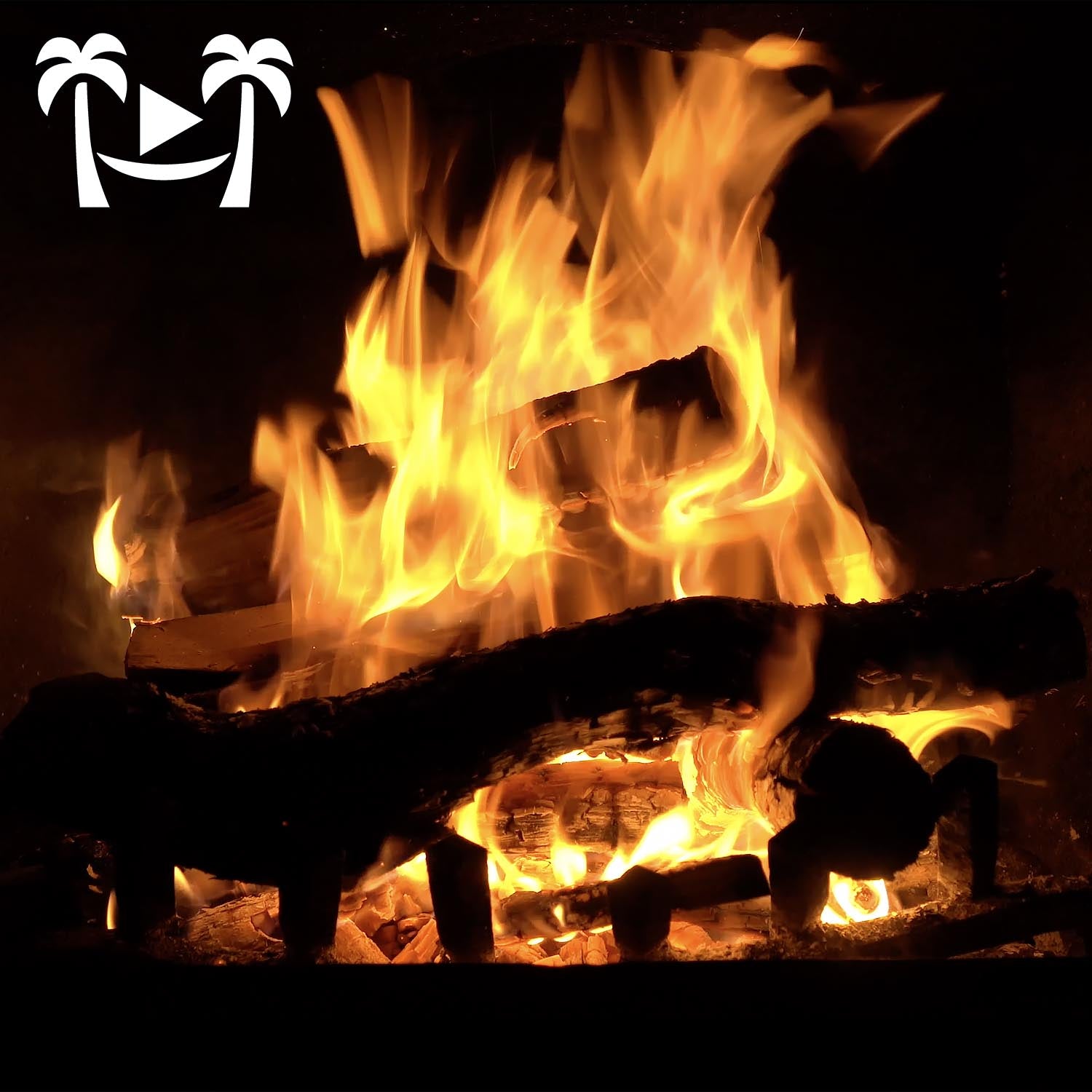 video crackling fireplace