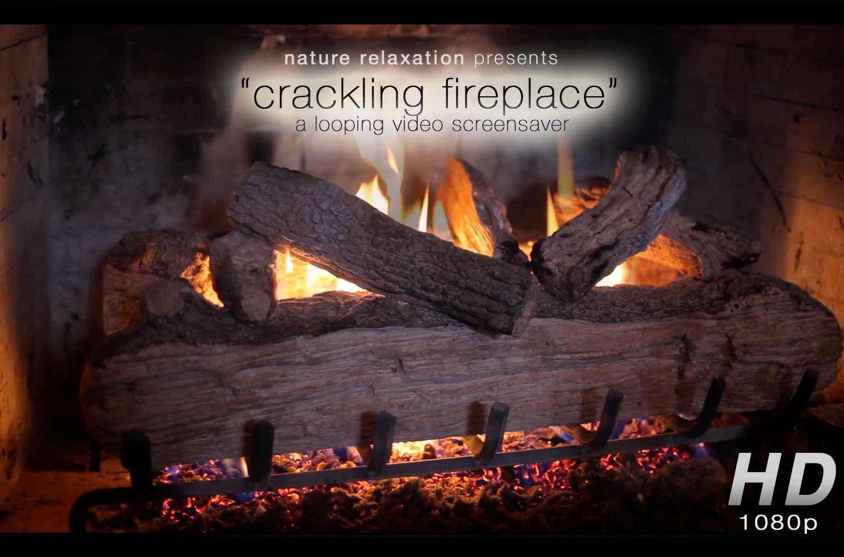 Crackling Fireplace Looping Nature Relaxation Video Screensaver