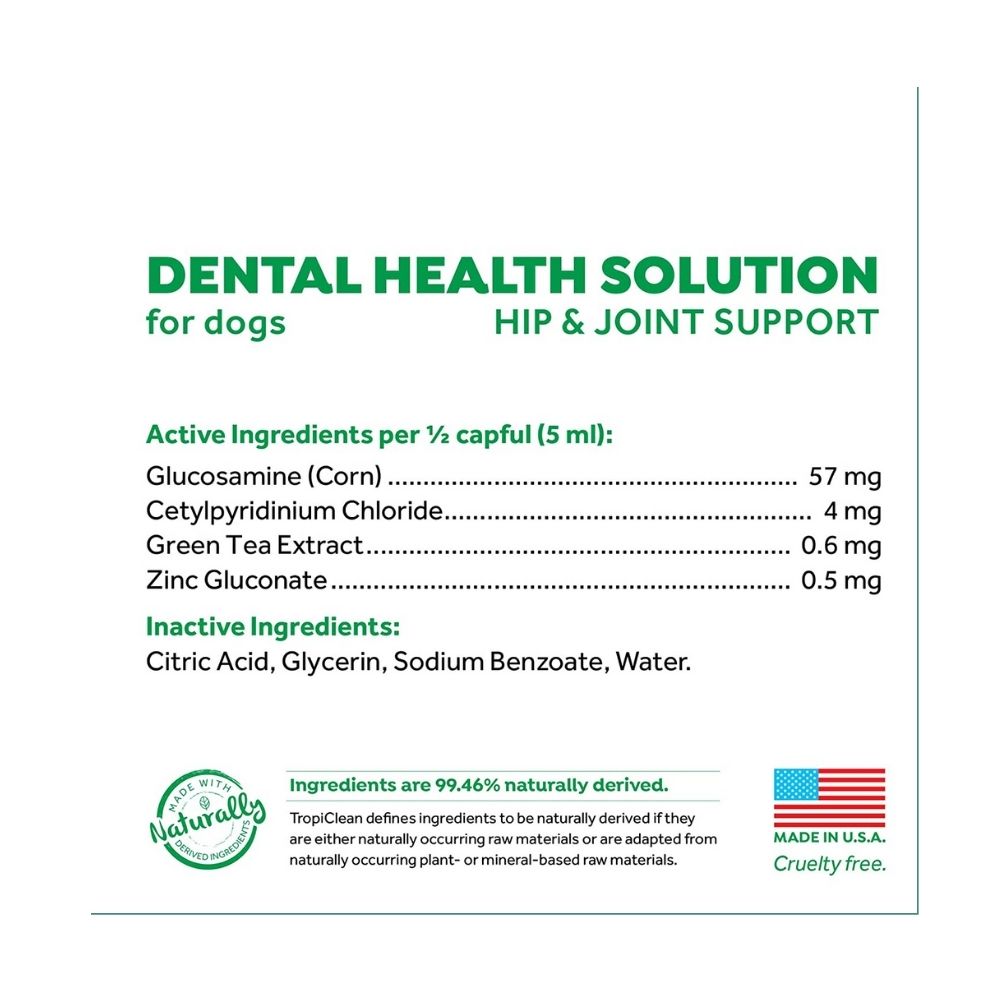 Tropiclean Fresh Breath Hip and Joint Water Additive For Dogs - 473ml