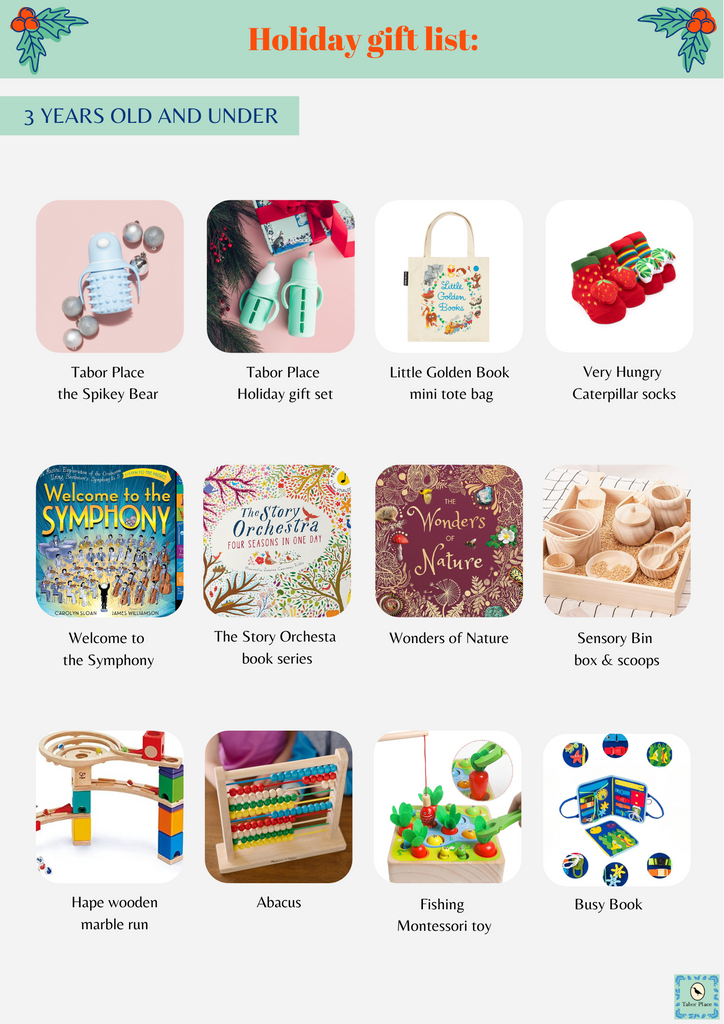 Tabor Place gift list 3 and under toddler