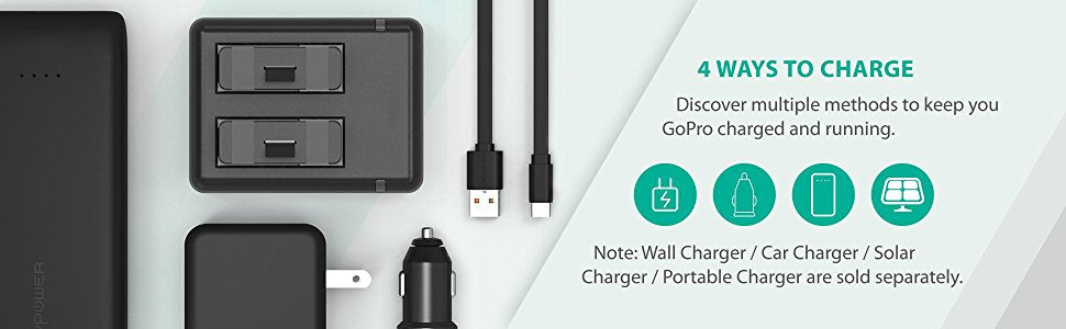 Gopro Hero 6 5 Battery Charger Set By Ravpower Rp Pb074