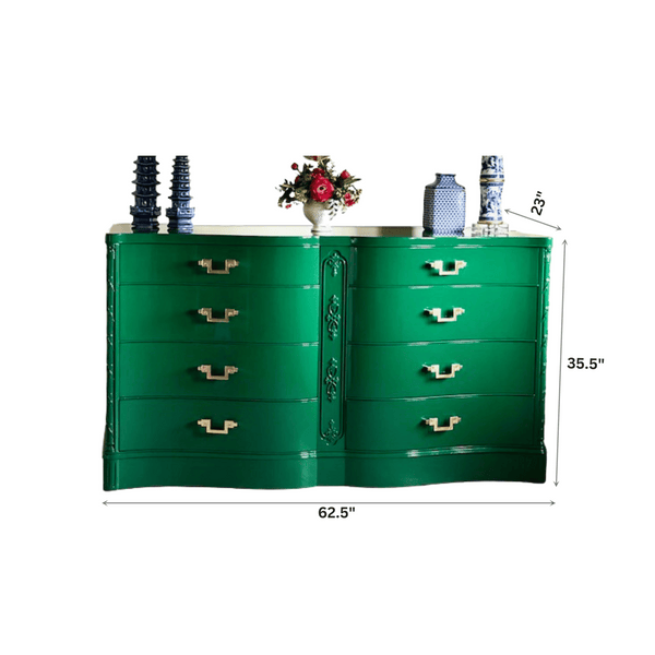 Bespoke Italian Art Design Brass Emerald Green Glass 9-Drawer Dresser –  Cosulich Interiors & Antiques