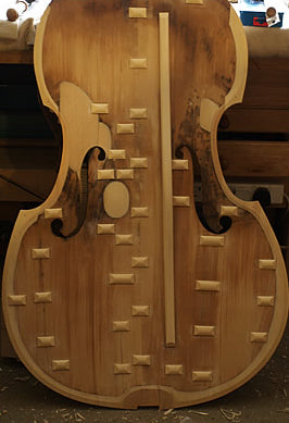 English Double bass circa 1870 att. William Calow Internal restoration