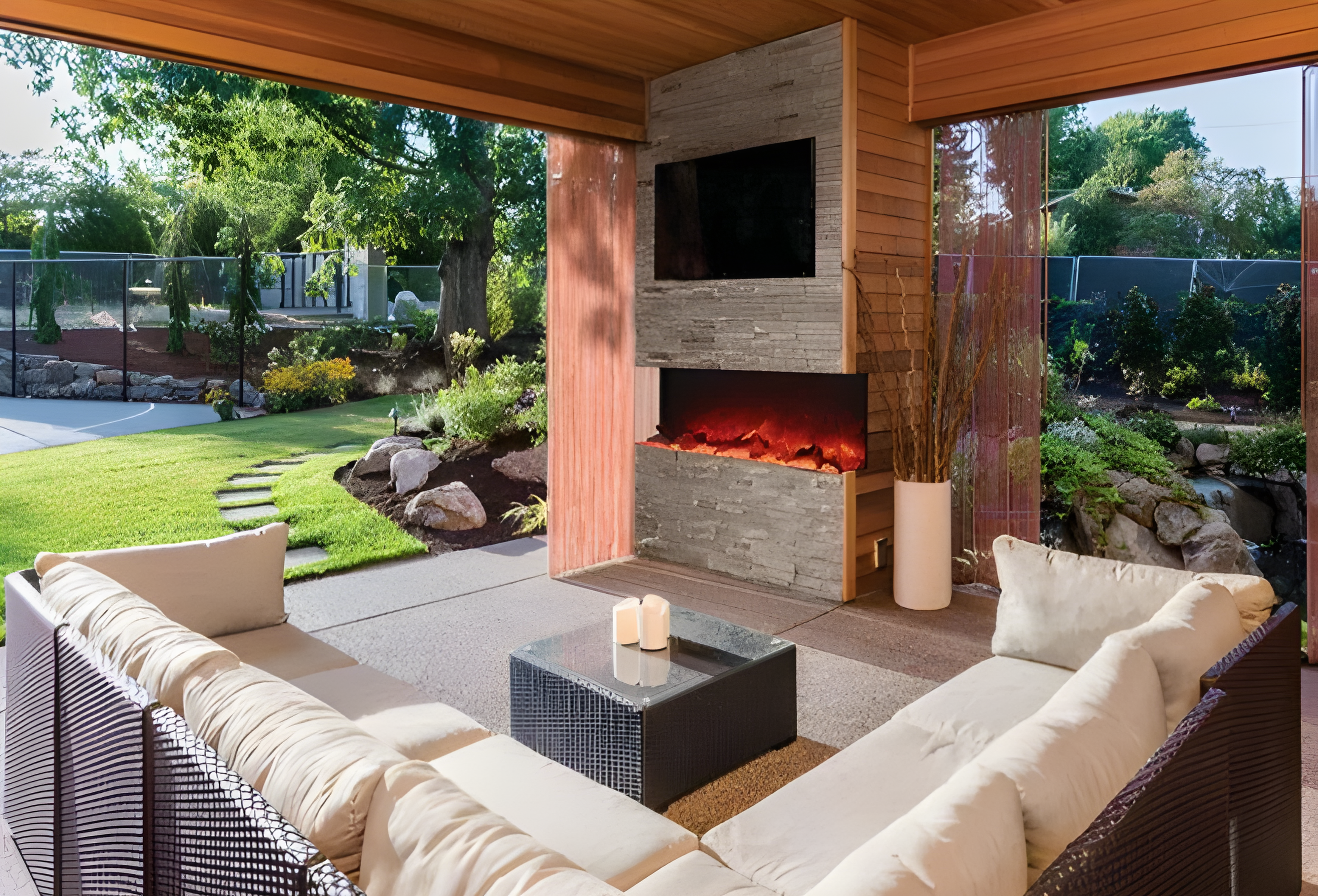 Amantii Tru-View XL Deep 72" Built-In Three Sided Electric Fireplace