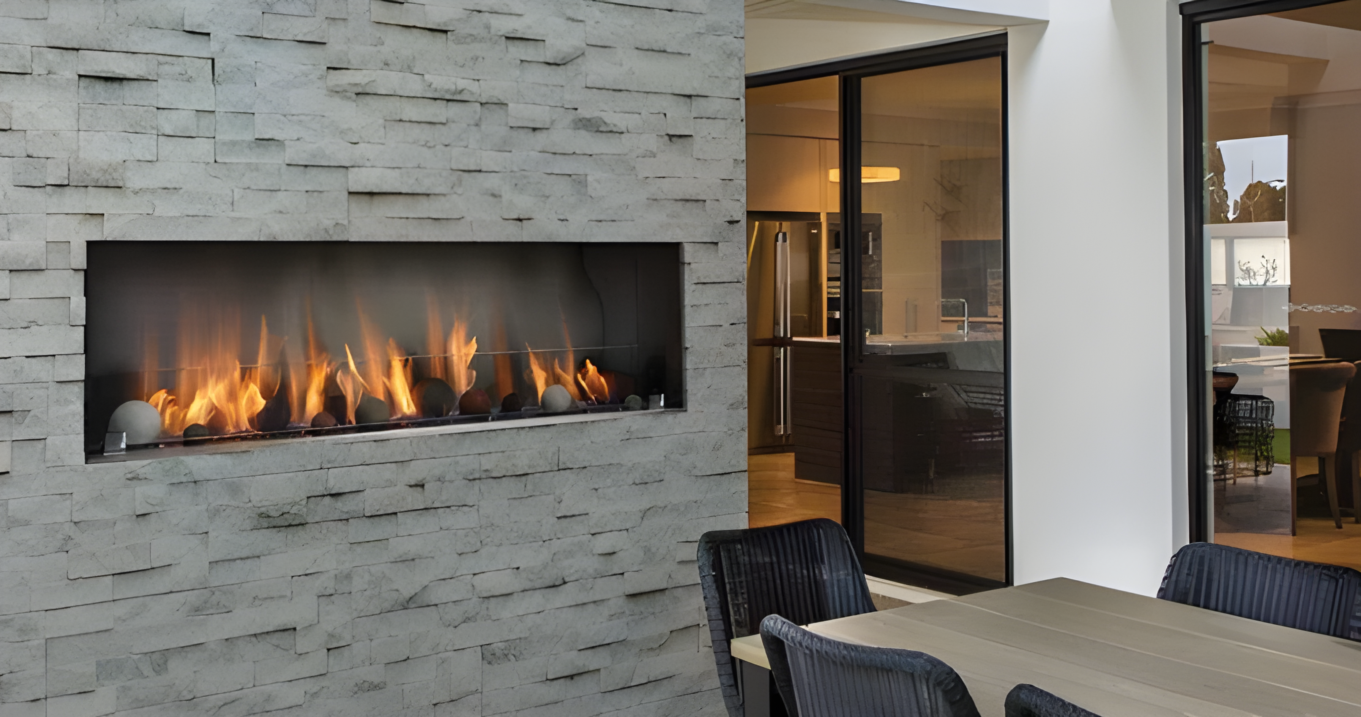 Barbara Jean Collection by Kingsman 72 OFP7972S1 Single Sided Outdoor Linear Gas Fireplace
