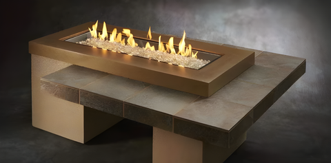 The Outdoor GreatRoom Company 64 Uptown Linear Gas Fire Pit Table
