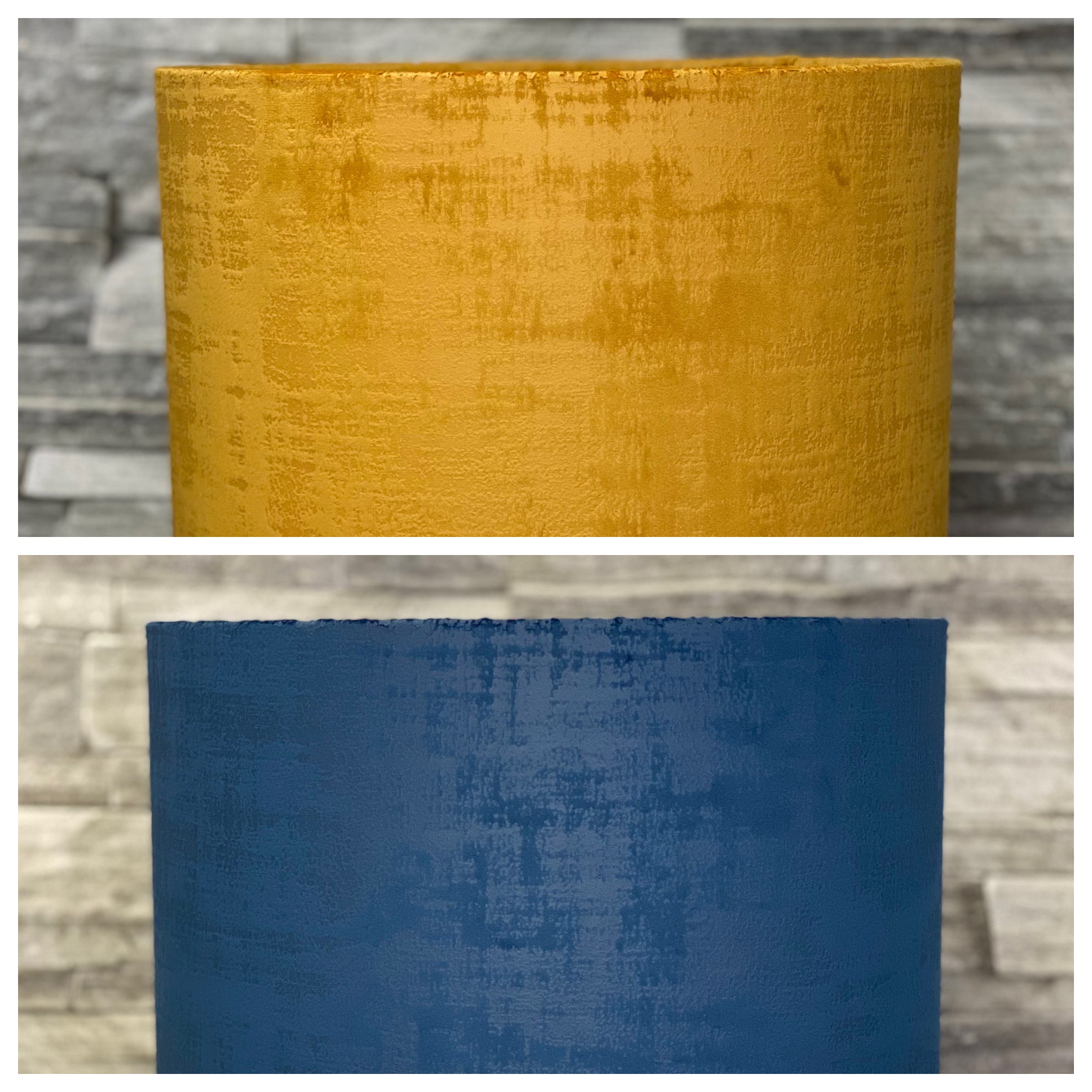 navy and yellow lampshade