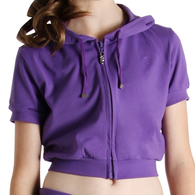 purple short sleeve hoodie