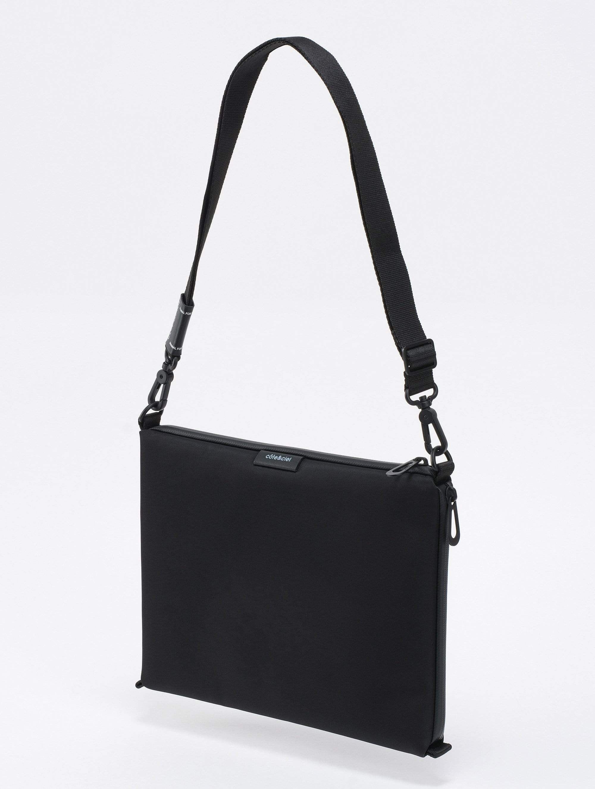 M black leather crossbody bag