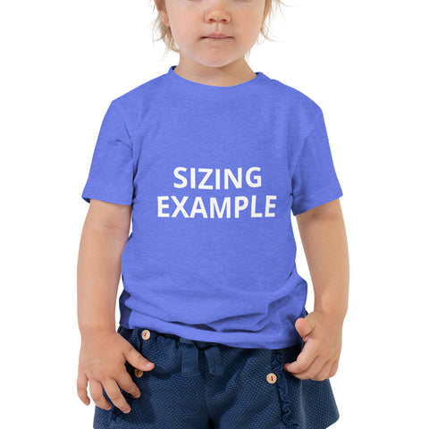 sizing guide blue shirt on toddler