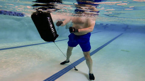 AquaBLAST tethered to pool floor with ClingFish Effect Suction cup