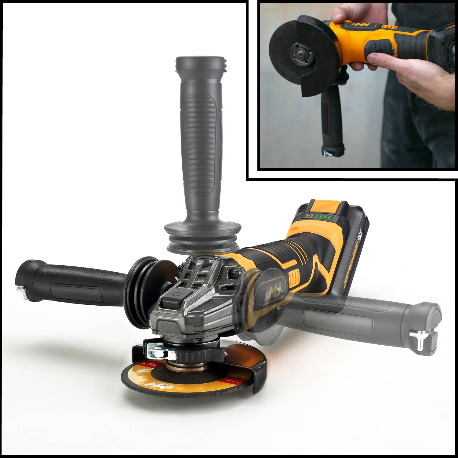 20V Cordless 4-1/2 in. Slide Switch Angle Grinder - Tool Only