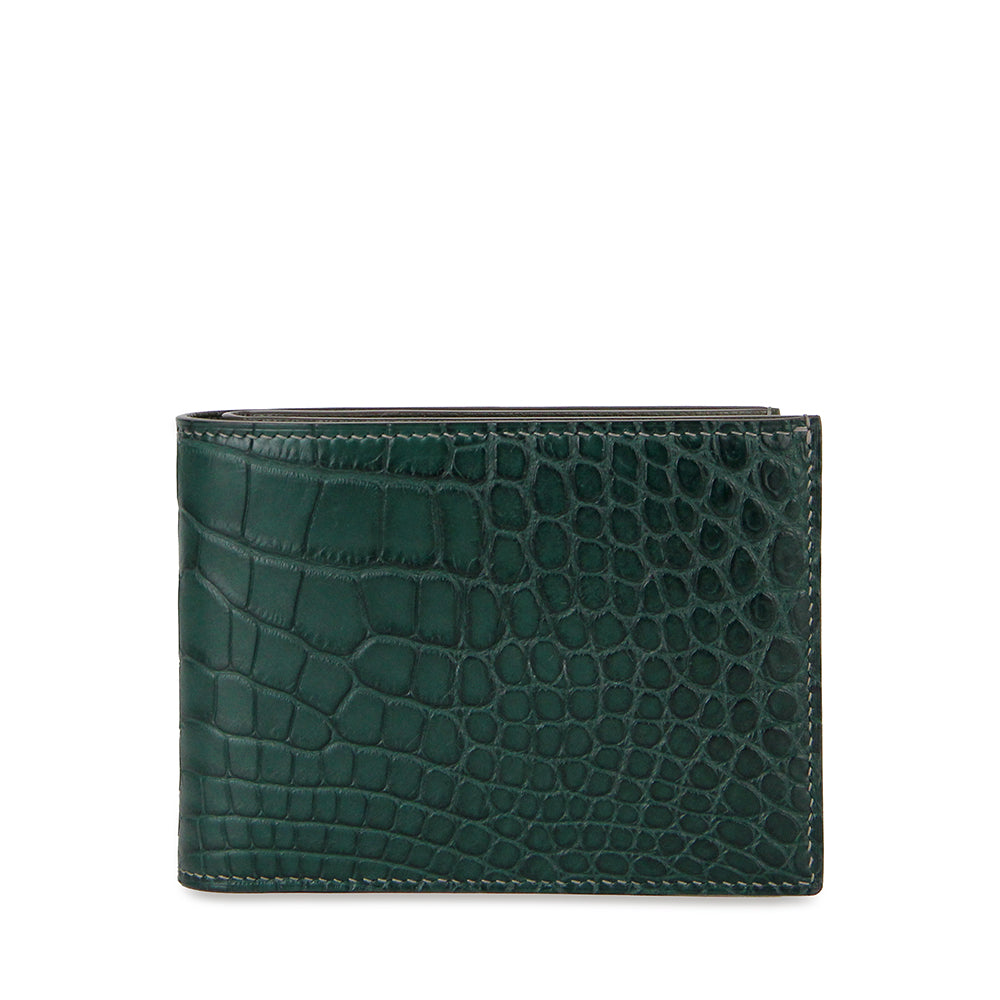 Limited Edition Barnns Handcrafted Alligator Slim Billfold Wallet