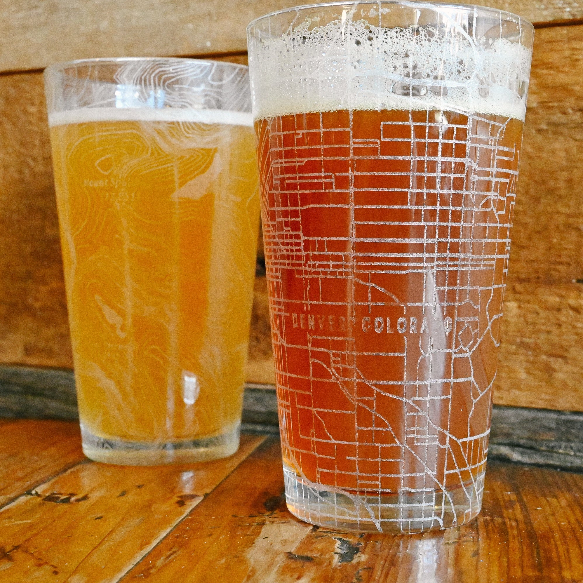 Custom Map Pint Glass, Set of 4