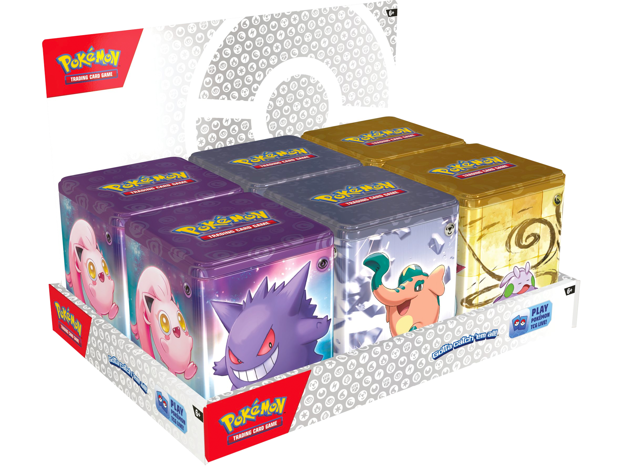 Pokemon 2024 Q1 Stacking Tins Sealed Case - 18 Booster Packs