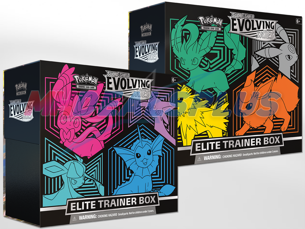 Pokemon TCG Evolving Skies Elite Trainer Box Set of 2 Boxes - 16