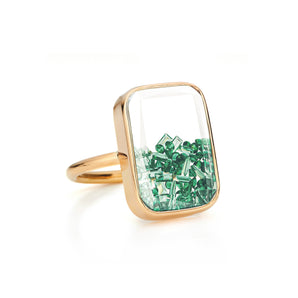 Ten Fourteen Emerald Shaker Ring in 18k gold - Moritz Glik