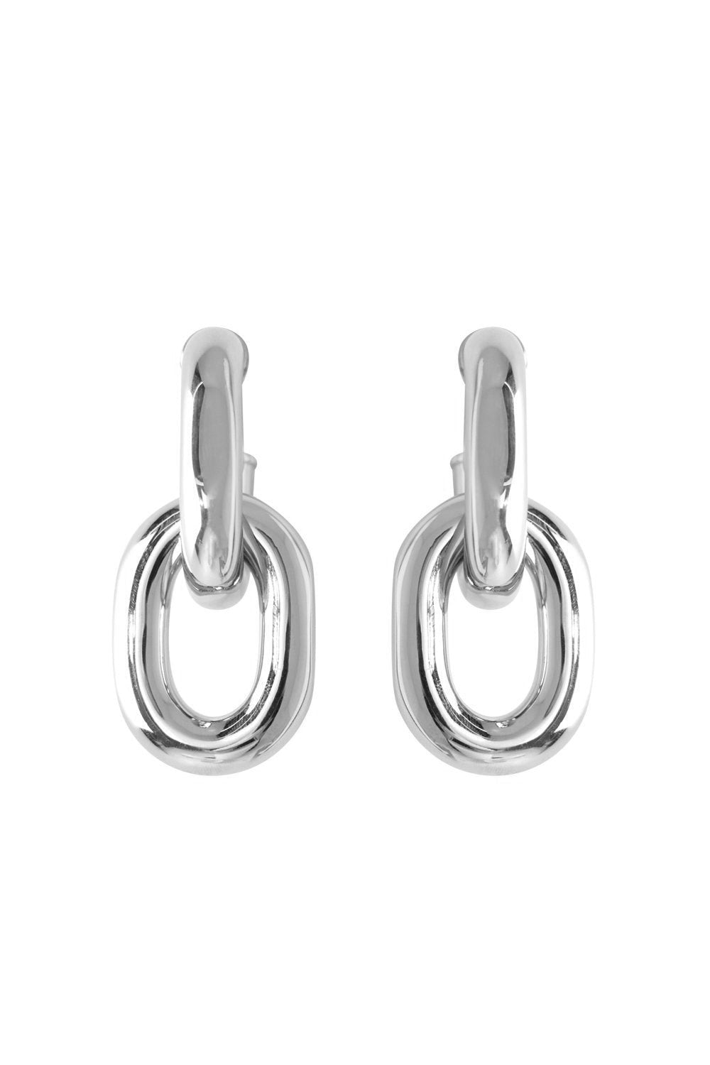 Saint Laurent Curb Link Chain Earrings in Pale/Or Laiton