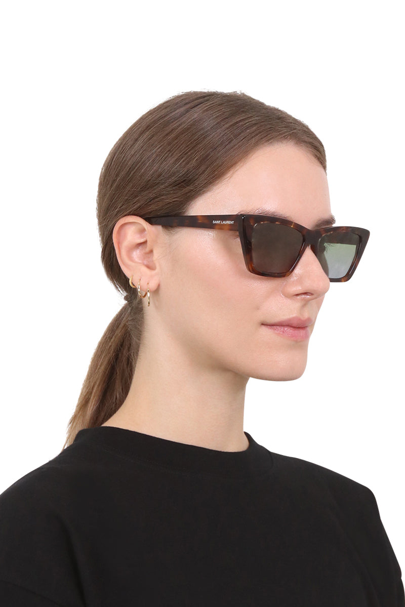 Saint Laurent Lily S Cat Eye Acetate Sunglasses in White