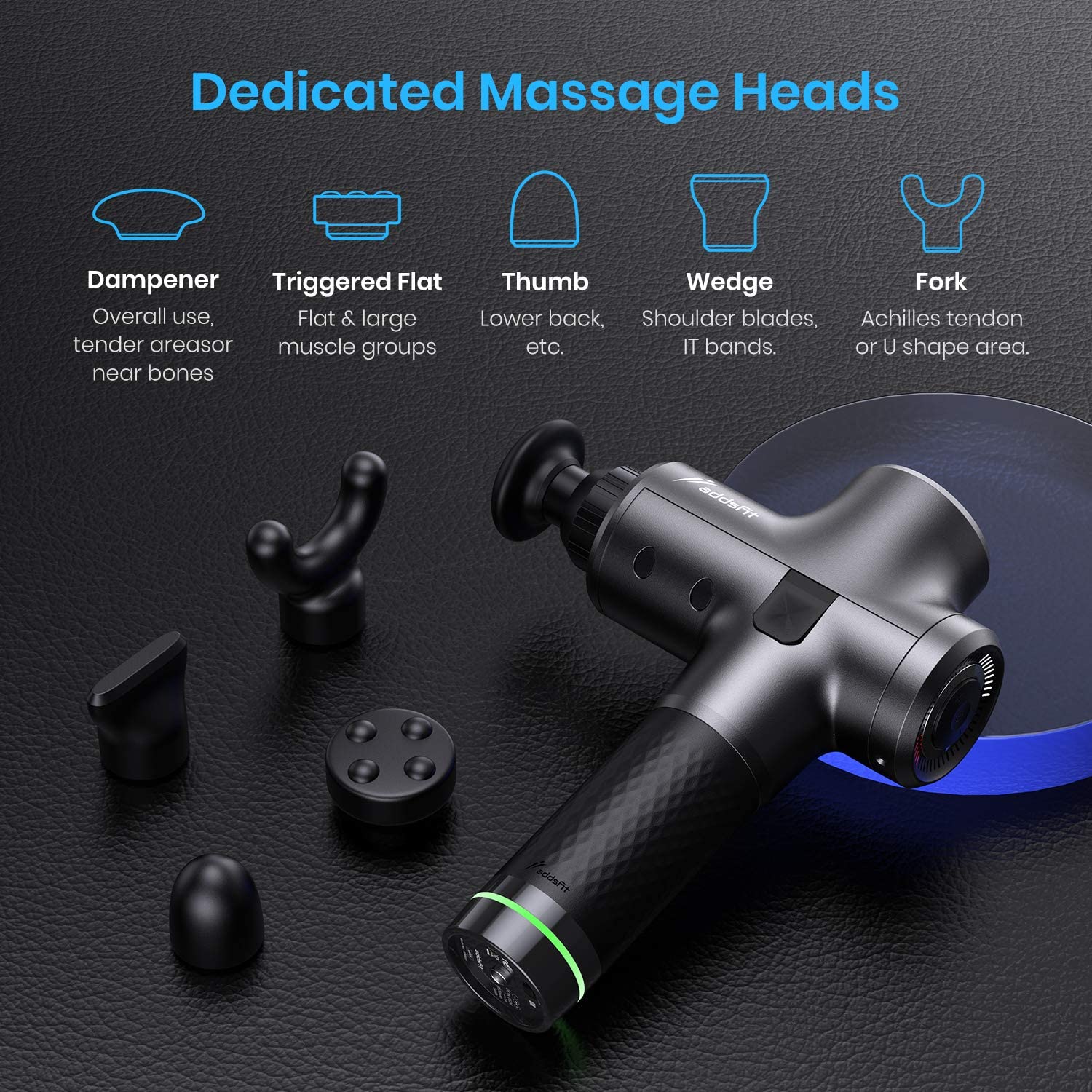 Addsfit Massage Gun Deep Tissue Quiet Professional Muscle Percussion 7790