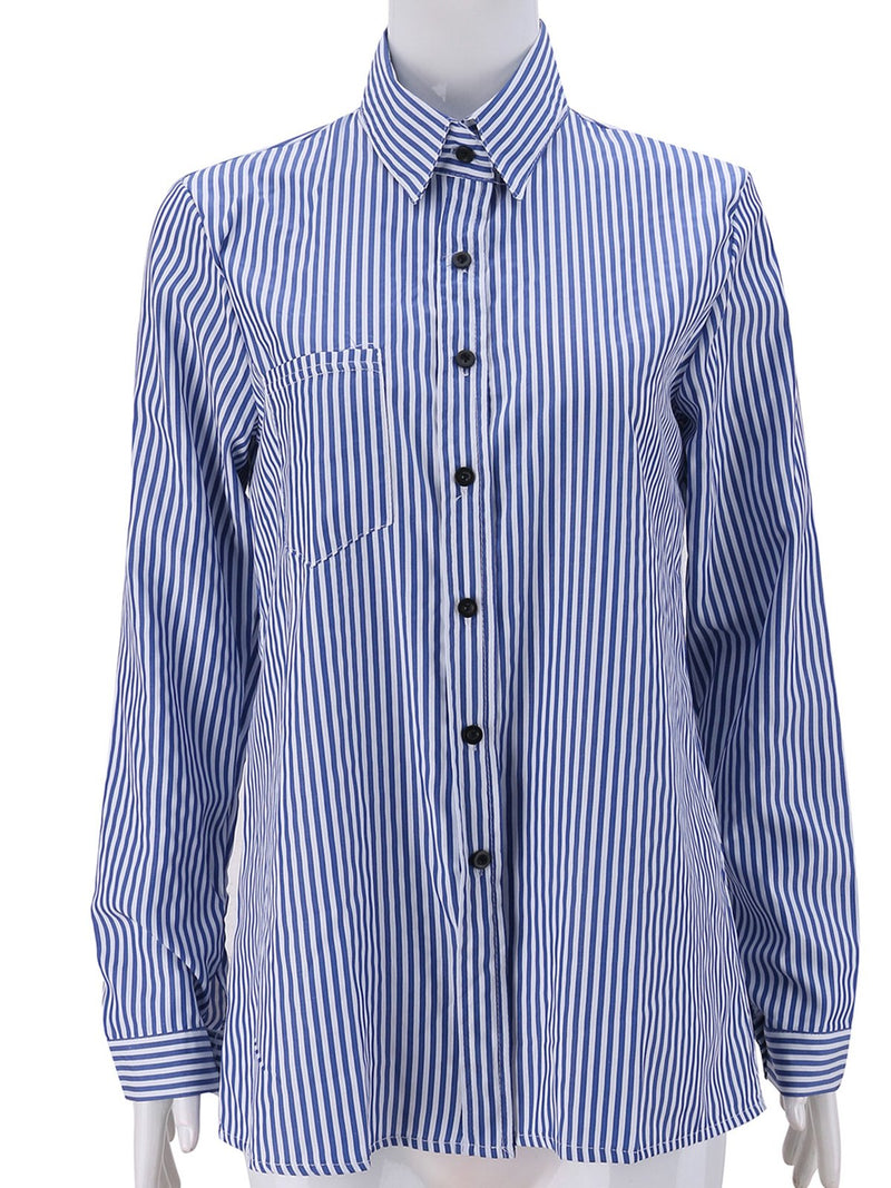 Shirt Collar Buttoned Long Sleeve Plus Size Shirt – NORACORA