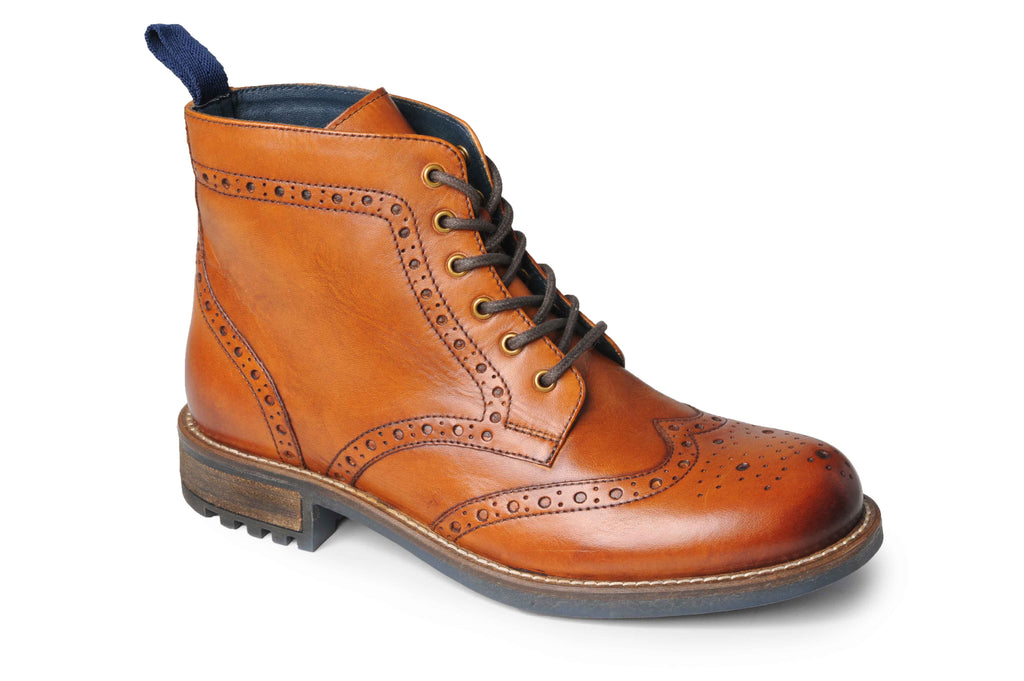 Catesby Mens Leather Brogue Boot 