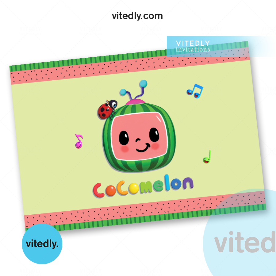 Cocomelon Invitation with Photo, Cocomelon Birthday Invitation – Vitedly