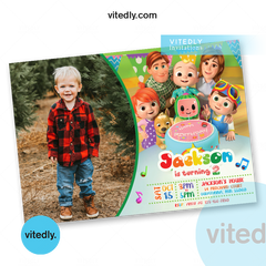 Cocomelon Invitation with Photo, Cocomelon Birthday Invitation – Vitedly