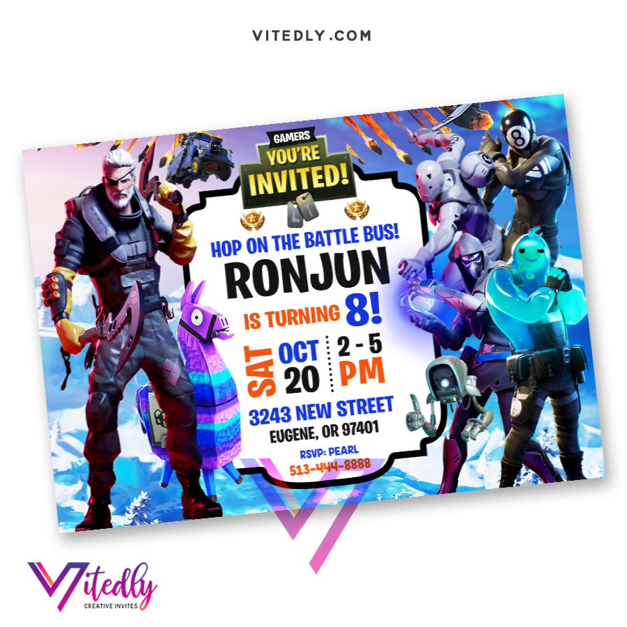 Fortnite Invitation Season 11 With Free Thank You Card Vitedly