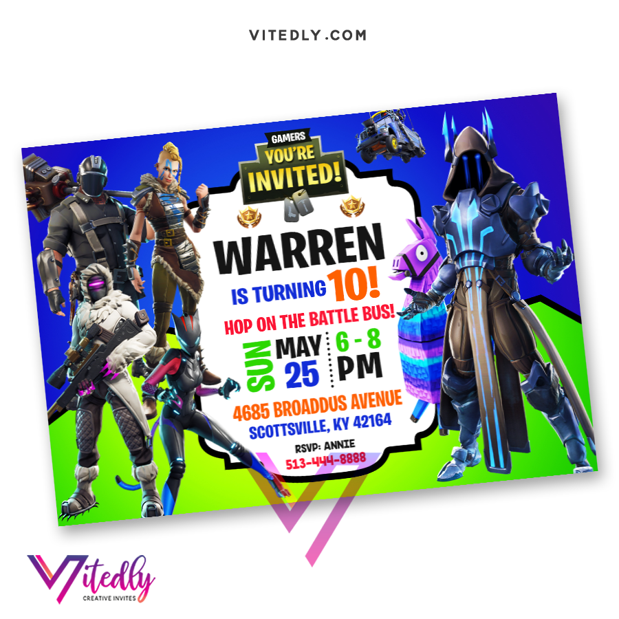 Fortnite Invitation Season 7 With Free Thank You Card Vitedly