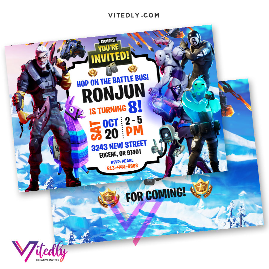 Fortnite Invitation Season 11 With Free Thank You Card Vitedly