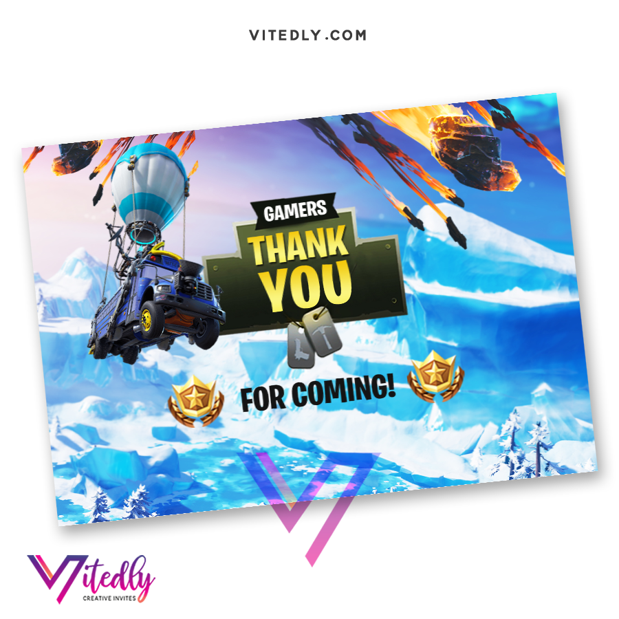 Fortnite Invitation Season 11 With Free Thank You Card Vitedly