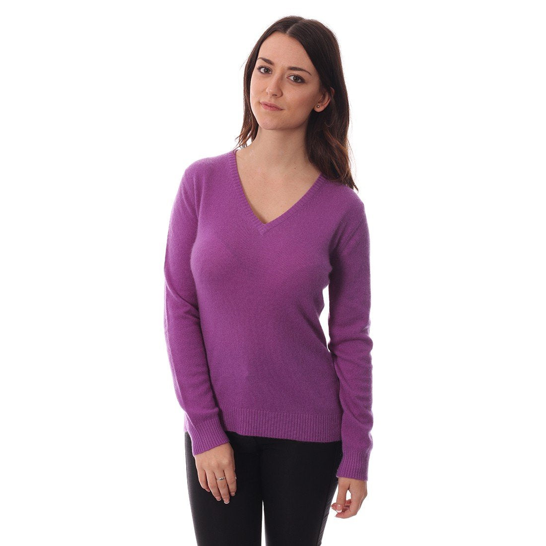 Purple Loch Ladies Cashmere Jumper - Crew Neck - aranstore.co.uk