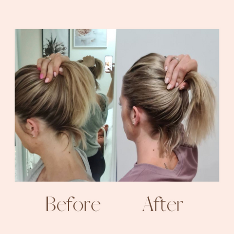 before and after hair growth longer pony tail