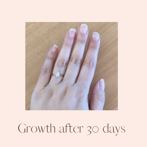 nail growth after 30 days